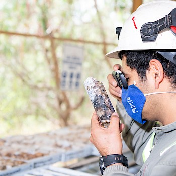 Geology Department Reviewing Core